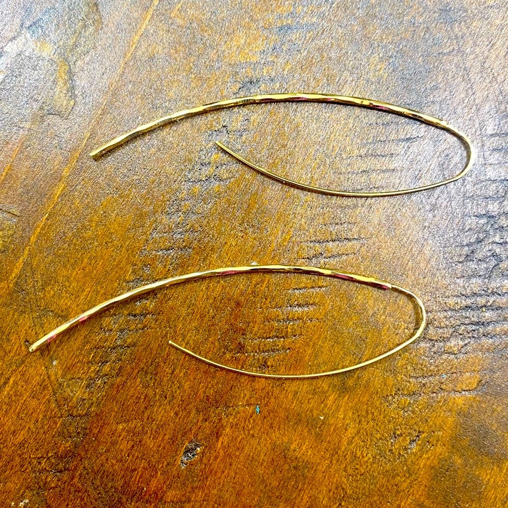 🍋2/$30 New Gold Marquis Threader Earrings - Picture 3 of 3